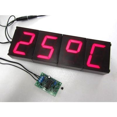 23x7cm大型表示7セグ温度計+時計K8089/K8067(組立済） : デンシ電気店