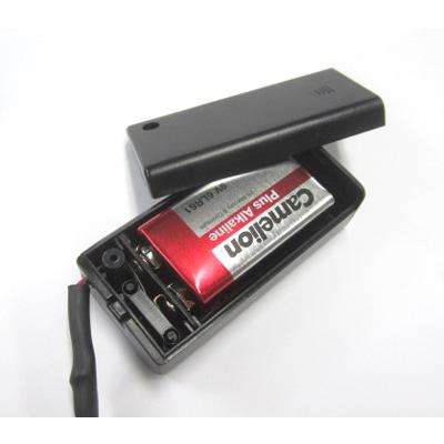 センター（-）マイナス】5.5x2.1mm DCジャック+スイッチ付9V電池
