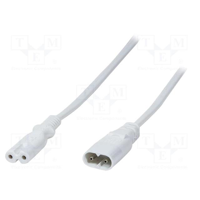2ピン延長コード-IEC60320-C7-C8/2M-白-CE : デンシ電気店 ヤフー
