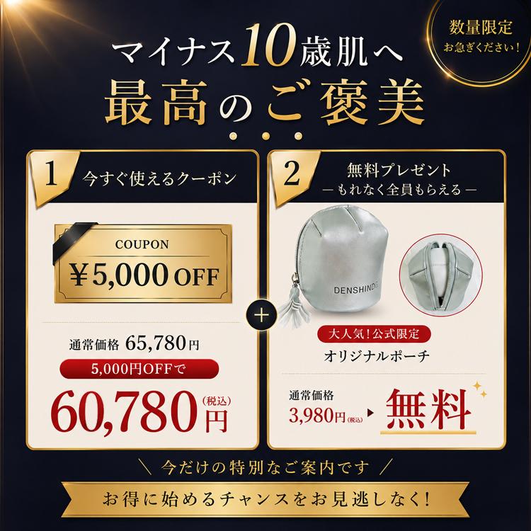 公式】＼ヤフショ感謝デー5,000円OFF! 9,980円~お得／DENSHINDO 2026