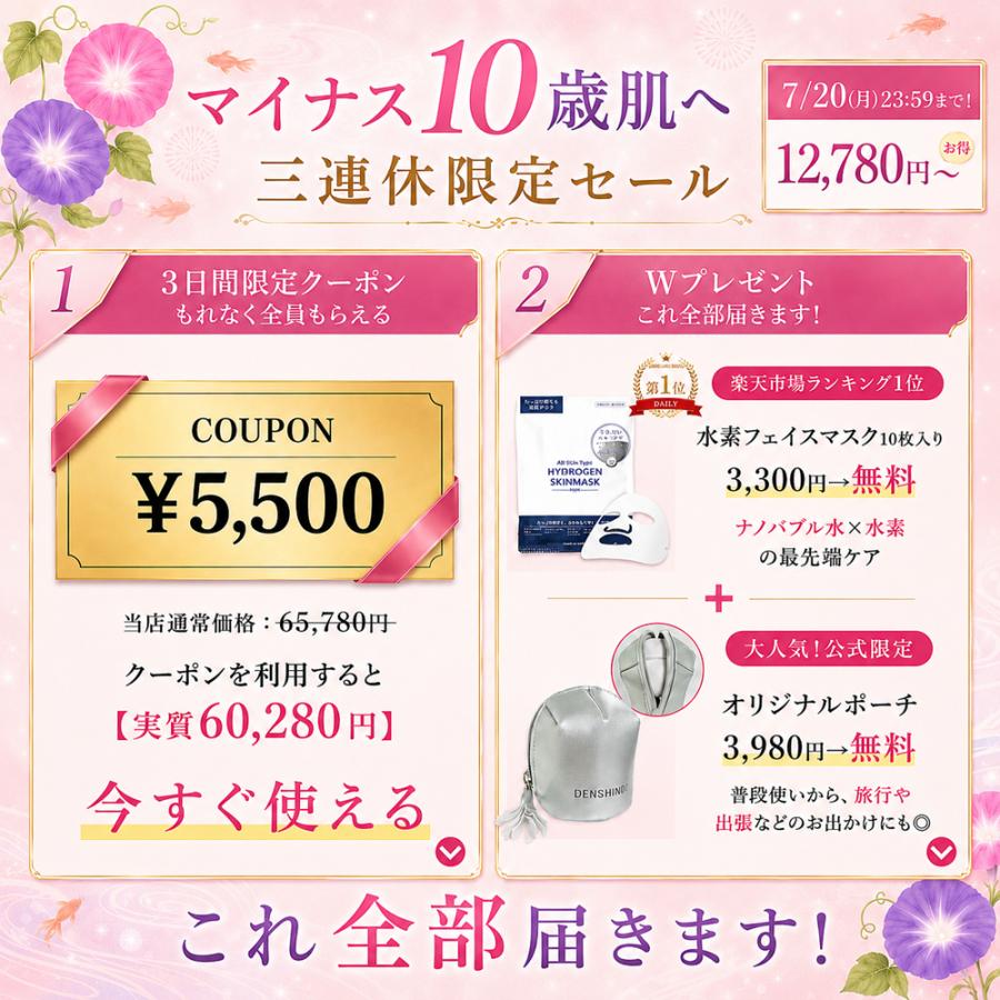 公式】＼3連休限定！12,780円〜お得！5,500円OFF+Wギフト／DENSHINDO
