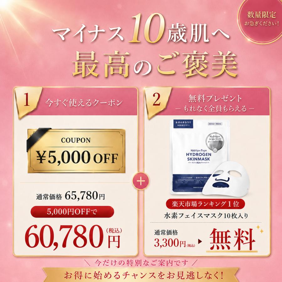 公式】☆8,300円~お得！5,000円OFF+ギフト DENSHINDO 2026最新