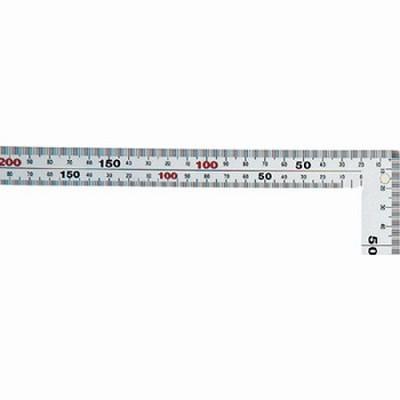 シンワ測定 NO10445 曲尺厚手広巾 シルバー 50cm 表裏同目 6段目盛 マグネット付 JIS 10445