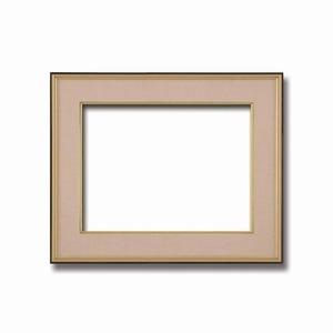 ds-2070393 黒い縁に金色フレーム　日本画額　色紙額　木製フレーム　■黒金　色紙F8サイズ(455×380mm)　ベージュ (ds2070393)