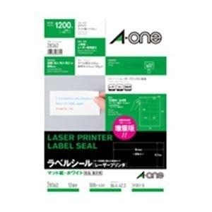 ds-2216522　(まとめ）エーワン　レーザープリンターラベル　四辺余白付　28362　1冊(100シート)　マット紙・ホワイト　A4　12面　86.4×42.3mm