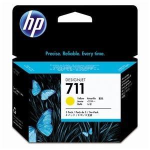 ds-2230677　(まとめ)　HP711　1箱（3個）　インクカートリッジ　染料系　イエロー　29ml／個　CZ136A　(ds2230677)