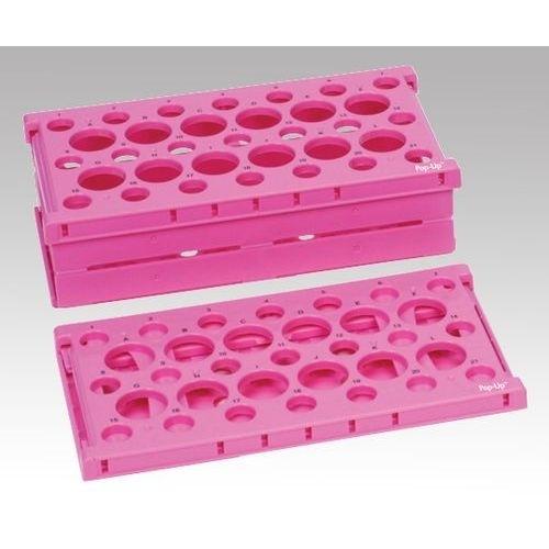 1-3240-02 遠沈管用折りたたみラック ピンク HS24320P (1324002)