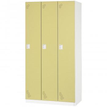 CMLF-1694302 女性向けロッカー Keula 3列タイプ　ダイヤル錠　ライトイエロー COM-KU3-Y (CMLF1694302)