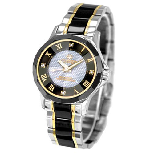 ジョン・ハリソン JH-1979LWH 4石天然ダイヤモンド付ソーラー電波婦人用時計 (JH1979LWH)