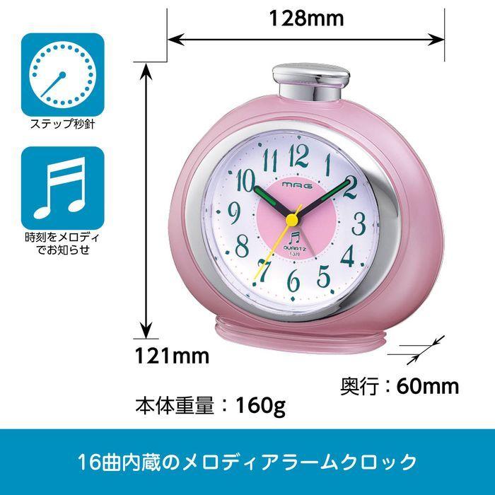 Mag T 379pk Z 可愛いいメロディでお目覚め 目覚まし時計 フルーティ ピンク T379pkz 家電のでん太郎 通販 Yahoo ショッピング