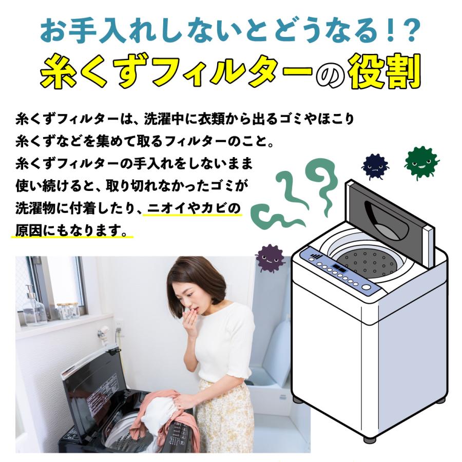洗濯機用 糸くずフィルター アクア／サンヨー LINT-16H 2個入り LF-A01C-2P｜dentendo｜03