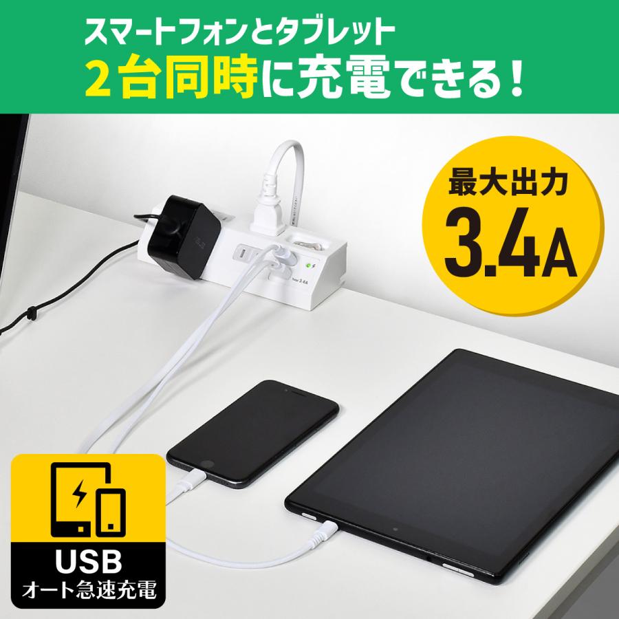 ELPA エルパ ガッチリ電源タップ 集中スイッチ AC4個口 USB-A×2 ELPA エルパ ガッチリ電源タップ 集中スイッチ AC4個口 USB-A×2