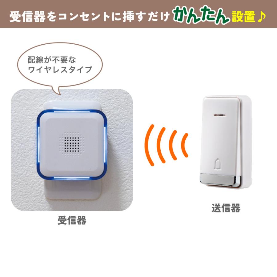 ELPA エルパ 電池がいらない かんたんチャイム 防雨ボタン