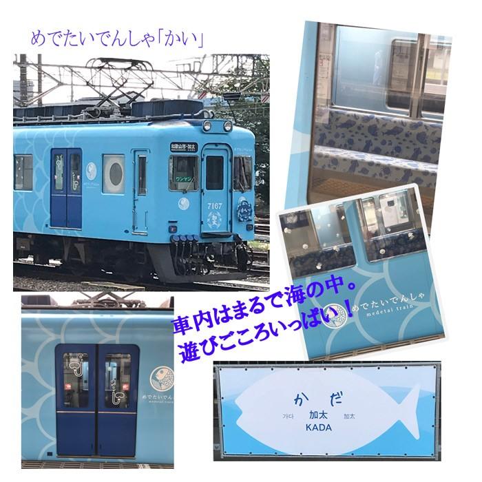 鉄道 電車 Tシャツ メンズ 子ども トートバッグ ふろしき 父の日 運動会 旅行 南海電車 めでたいでんしゃ 加太線 セット  3点 ギフトセット 大人 |  | 08