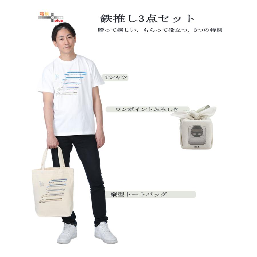 鉄道 電車 Tシャツ メンズ 子ども トートバッグ ふろしき 父の日 運動会 旅行 JR西日本 山陽新幹線 鉄推し 鉄推し 3点セット ギフトセット |  | 02