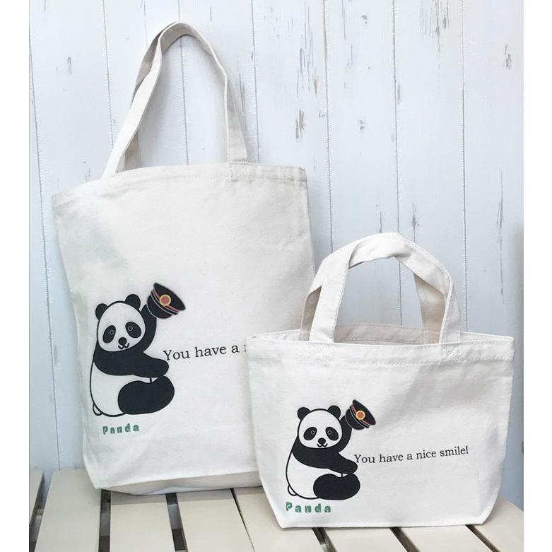 父の日 プレゼント 21年 トートバック ランチバッグ 小さめ 夏 キャンバス かわいい 子ども パンダ グッズ 名前入りバッグ お座りパンダ 保育園 通園バッグ Minitoto D47 電車グッズ専門店 電鉄plus 通販 Yahoo ショッピング