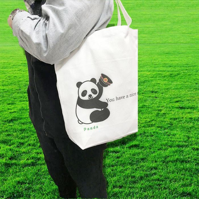 新生活 パンダ トートバック a4 レッスンバッグ キャンパス 軽い 布