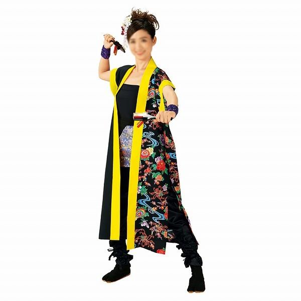 よさこい 袖無し 法被 半纏 半天 袢天 半被 衣装 ポリエステル100% YOSAKOI ソーラン 祭り ダンス 舞踊 踊り はんてん ハッピ 舞台 ステージ 男女兼用 (60091)