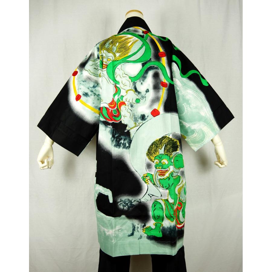 よさこい 長半纏 法被 半天 袢天 半被 衣装 綿100% 風神雷神 YOSAKOI