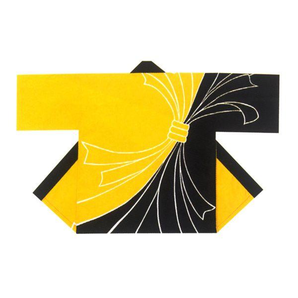 法被 半纏 半被 半天 袢天 (黄/黒) 綿100% のしめ柄 祭り 衣装 大祭 祭禮 神輿 イベント 夏祭り 秋祭り まつり はんてん はっぴ ハッピ 男女兼用