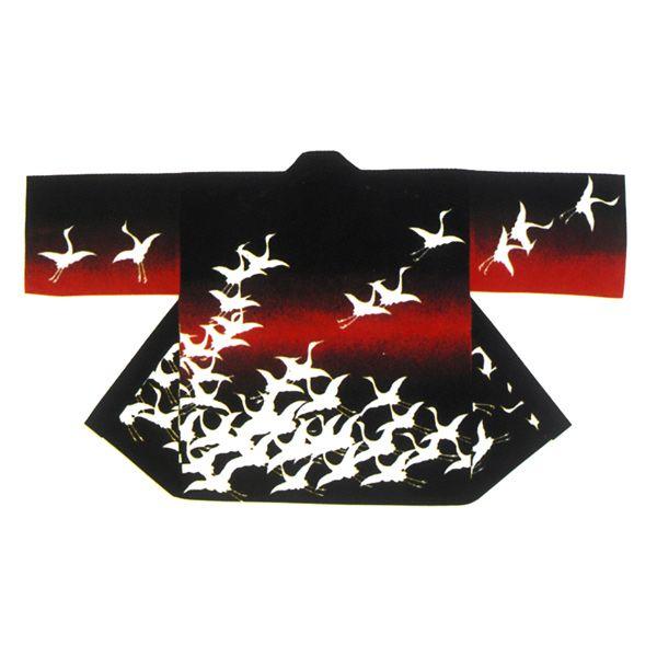 法被 半纏 半被 半天 袢天 (黒/赤) 綿100% 鶴柄 祭り 衣装 大祭 祭禮 神輿 イベント 夏祭り 秋祭り まつり はんてん はっぴ ハッピ 男女兼用