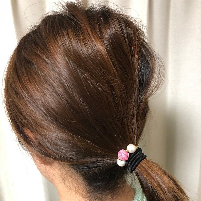 大人気＞くみひもヘアゴム オーロラカラー 12色 ダブルリング