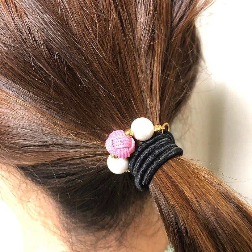 大人気＞くみひもヘアゴム オーロラカラー 12色 ダブルリング