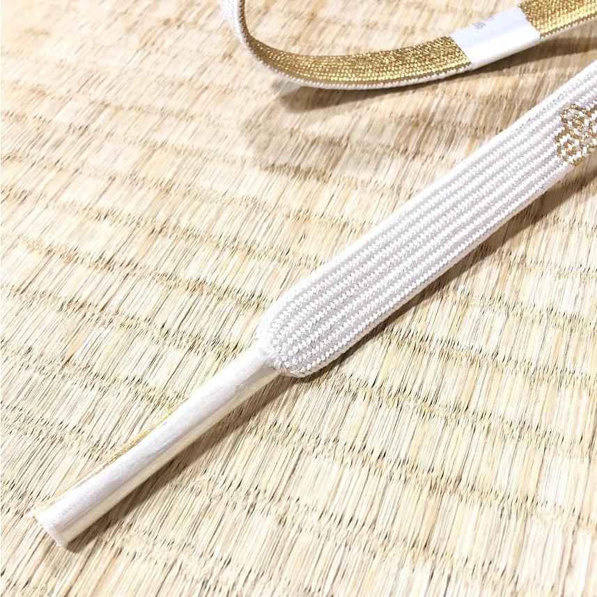 帯〆 高麗組 二枚物 亀甲柄 白金 正絹 シルク silk 日本製 伊賀 帯〆 高麗組 二枚物 亀甲柄 白金 正絹 シルク silk 日本製 伊賀