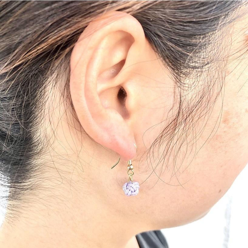 くみひもフックピアス　オーロラあわじ結び　No.１　１２色　レディース　綺麗　可愛い　軽い　国産　伊賀　手作り　日本製　カラーが選べる |  | 06