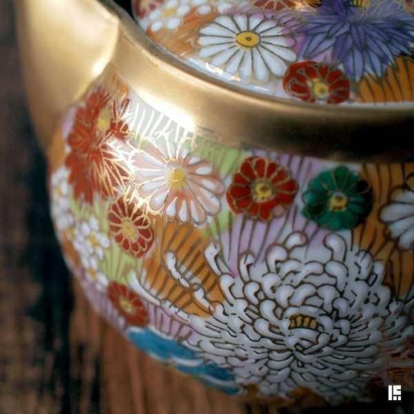 九谷焼 ポット急須 金花詰 茶こし付き ( あすつく 父の日 プレゼント