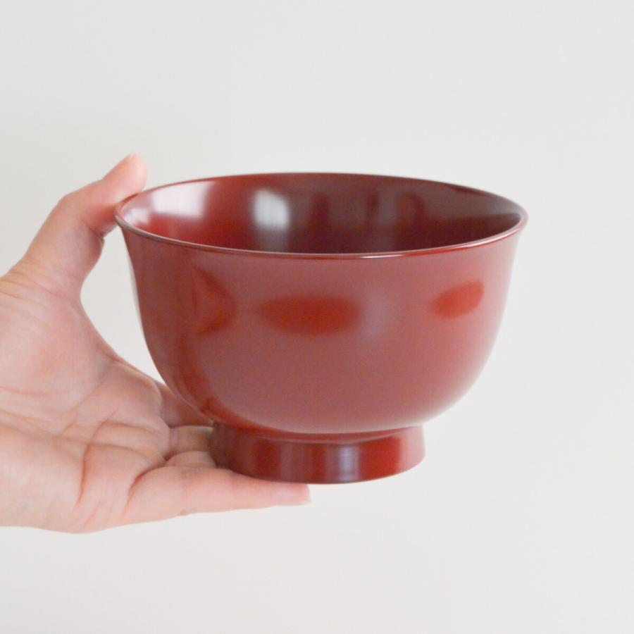 端反小丼 古代朱 食洗機対応 5個セット ( 退職祝い 定年 どんぶり 食器