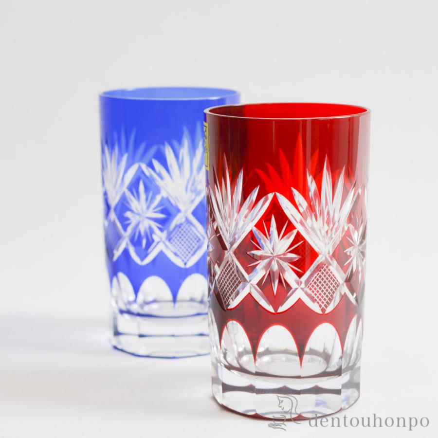江戸切子 星切子 タンブラー ペア ( 田島硝子 木箱名入れ有料 退職祝い