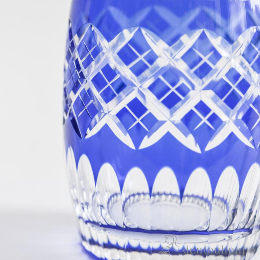 江戸切子 ルリ 冷酒セット 徳利1個 ぐい呑み2個 ( 田島硝子 木箱名入れ