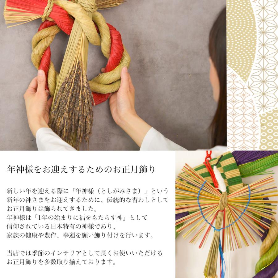 招福しめ縄飾り#お正月飾り#しめ縄飾り 和モダン お正月飾り・早割】招福 しめ縄 2025年 ラッキーカラー