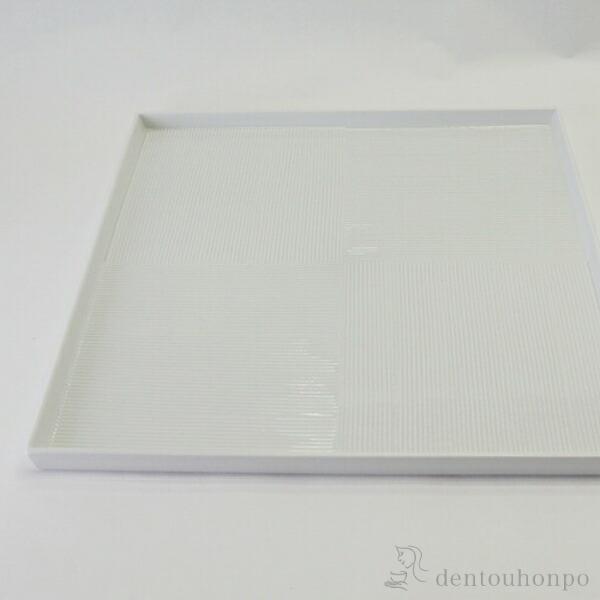 角皿 彫刻紋 白磁 市松彫 大 ( 退職祝い 定年 長皿 焼き魚 さんま