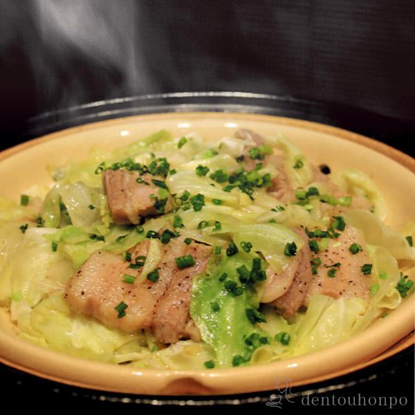 長谷園 ヘルシー蒸し鍋 黒 大 （3〜5人用） レシピ・陶製すのこ