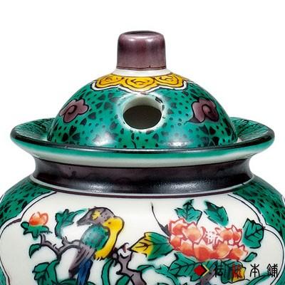 九谷焼 香炉 青九谷花鳥 3号 ( 木箱名入れ有料 木札名入れ有料 お香