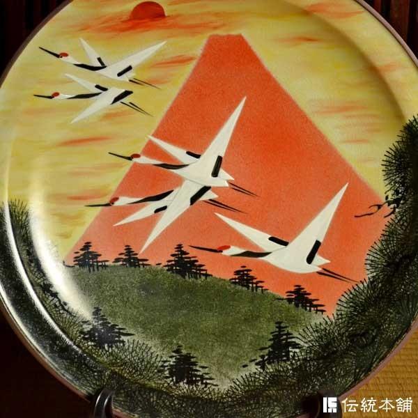 九谷焼　昇竜作　飾り大皿12号本金　松鷹 九谷焼 昇竜作 飾り大皿12号本金 松鷹 【公式通販】