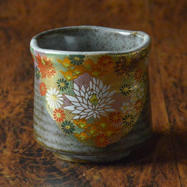 九谷焼 湯呑 ポット急須 金花詰 セット ( 退職祝い 定年 湯のみ 急須