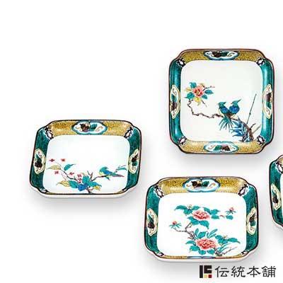 九谷焼 皿揃 古九谷絵変り 5号 5枚セット ( 初任給 プレゼント 母の日 