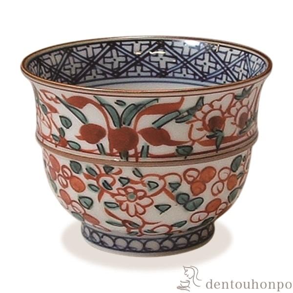 お茶呑茶碗 彫赤絵花鳥 5客セット ( 名入れ有料 茶器セット 急須 