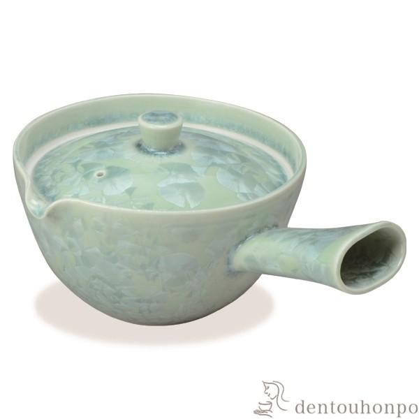 急須 花結晶 緑 ( 名入れ有料 初任給 プレゼント 母の日 ティーポット お茶 セット 日本茶 おすすめ 清水焼 京焼 結婚 出産 内祝い 引き出物 金婚式 )