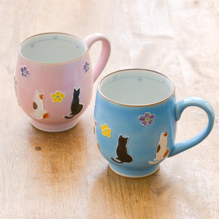 ペアマグカップ 交趾花ねこ ( プレゼント デザイン マグ オリジナル