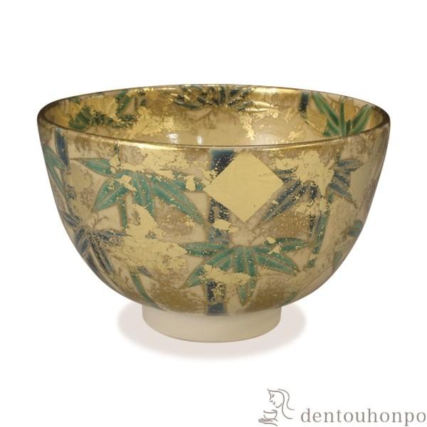 抹茶碗 金箔竹 ( 名入れ有料 抹茶碗 茶道具 茶器 お稽古用 抹茶 清水焼 京焼 結婚 出産 内祝い 引き出物 金婚式 誕生日プレゼント 還暦祝い 古希 喜寿 )