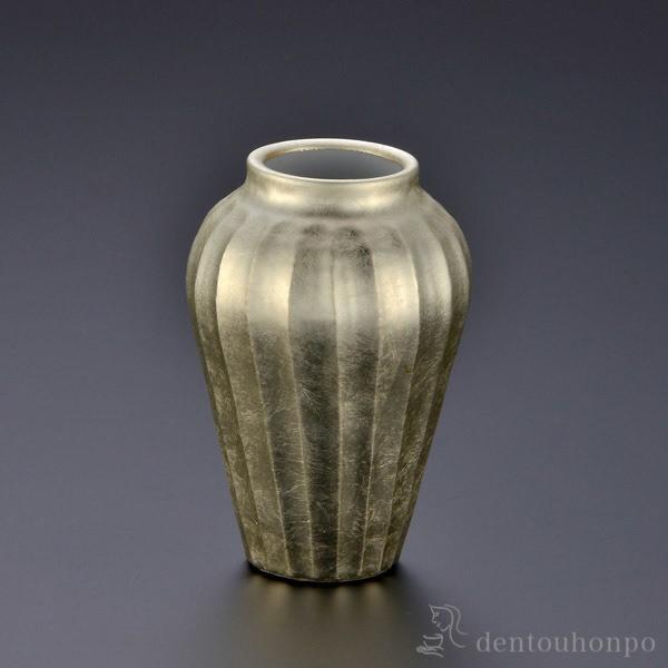 しのぎ 花器 シャンパンゴールド 4号 花 ガーデニング 箔一 一輪挿し 木札名入れ有料 父の日 プレゼント 花器 初任給 プレゼント 祖父母 ガラス フラワーベース 花器 一輪挿し おすすめ Kph0262 伝統本舗