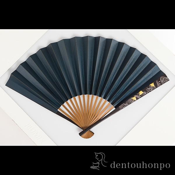 「送料無料」 柿渋脇漆扇子 千鳥 紺茶 ( 箔一 おしゃれ ブランド せんす 和柄 うちわ メンズ レディース 金沢金箔 結婚 出産 ) 柿渋脇漆扇子 千鳥 紺茶 ( 箔一 おしゃれ ブランド せんす 和柄 うちわ