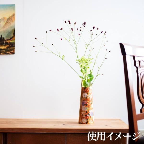九谷焼 細型花瓶 本金花詰 1本 ( 木箱名入れ有料 木札名入れ有料 花瓶