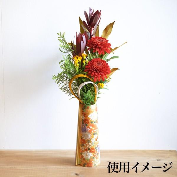 九谷焼 細型花瓶 本金花詰 1本 ( 木箱名入れ有料 木札名入れ有料 花瓶