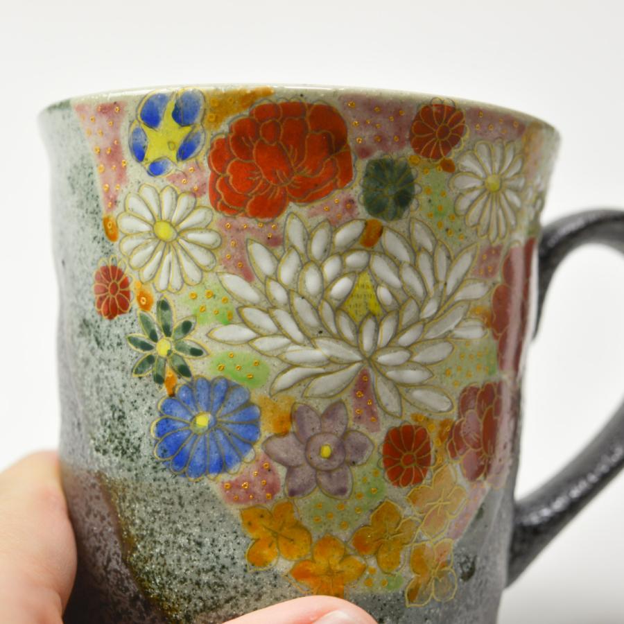 九谷焼 ペアマグカップ 花詰 ( 初任給 プレゼント 母の日 プレゼント