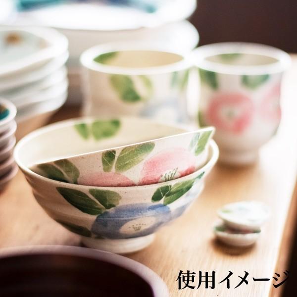 九谷焼 夫婦湯呑 椿文 ペア 木箱入り ( 木箱名入れ有料 初任給